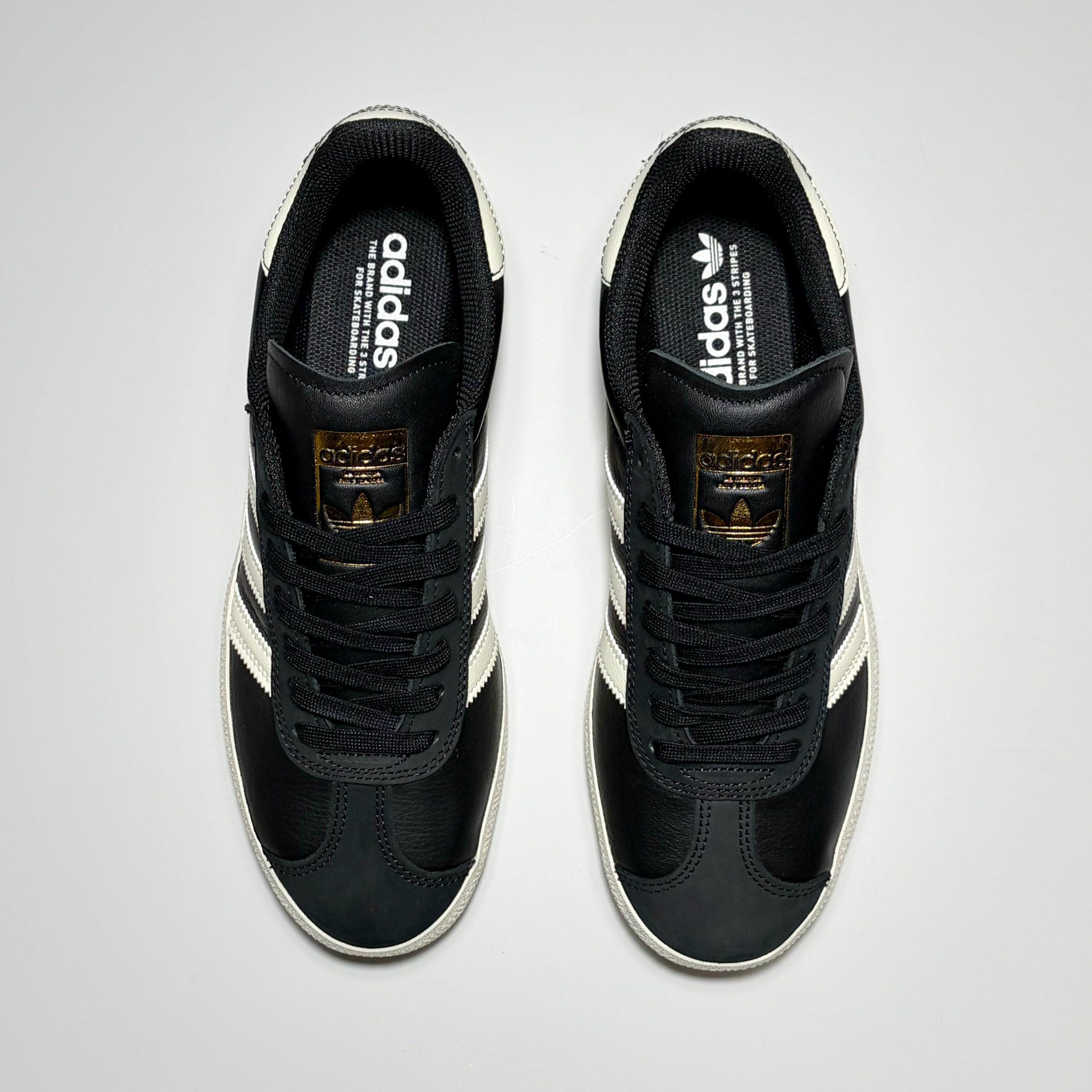 Toe down view of Adidas Gazelle ADV shoes.