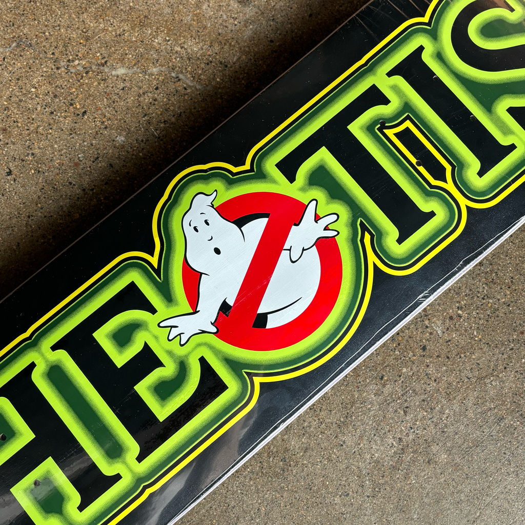 Close detail of ghostbusters artwork