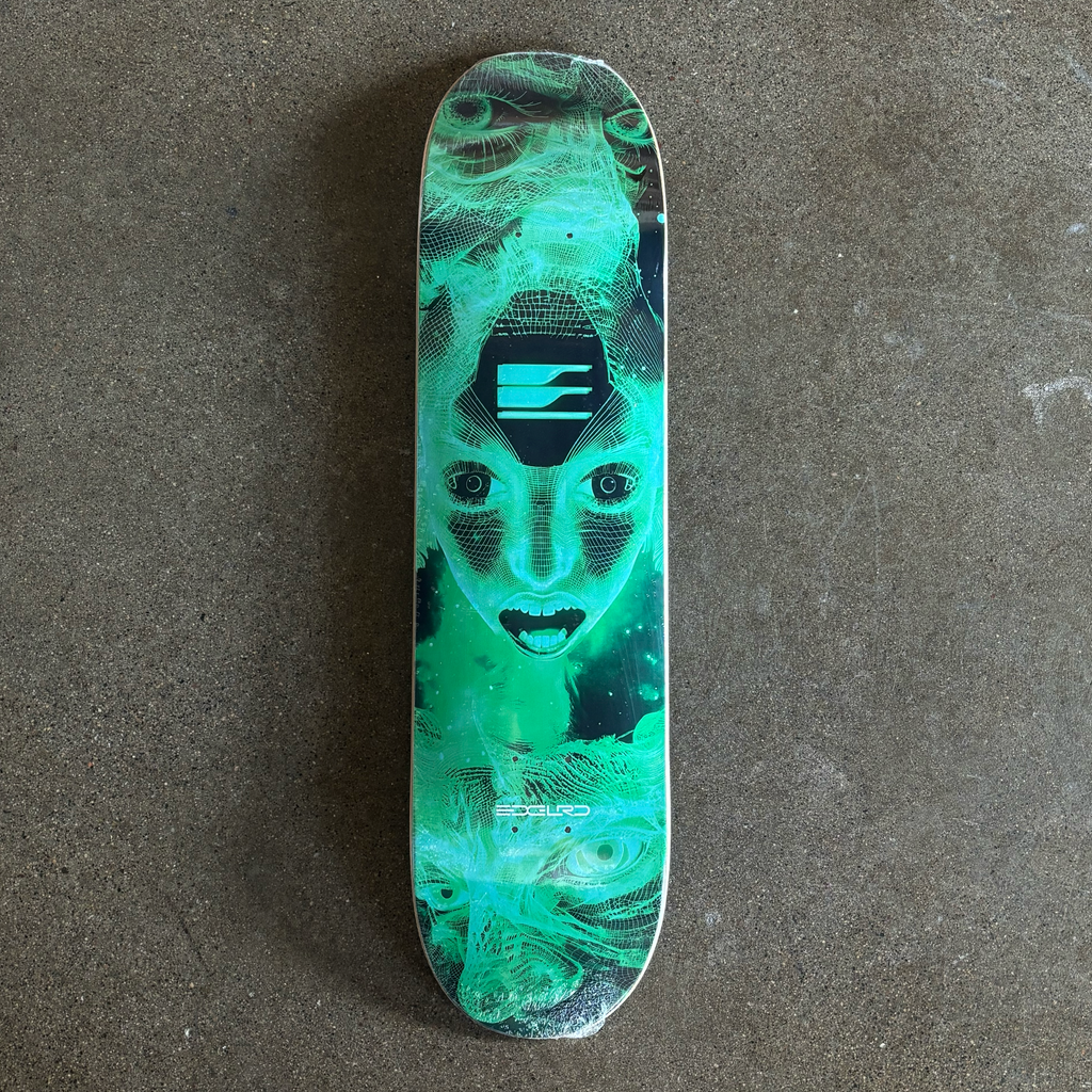 Full image of deck. Animated art of baby in green with edglrd logo 