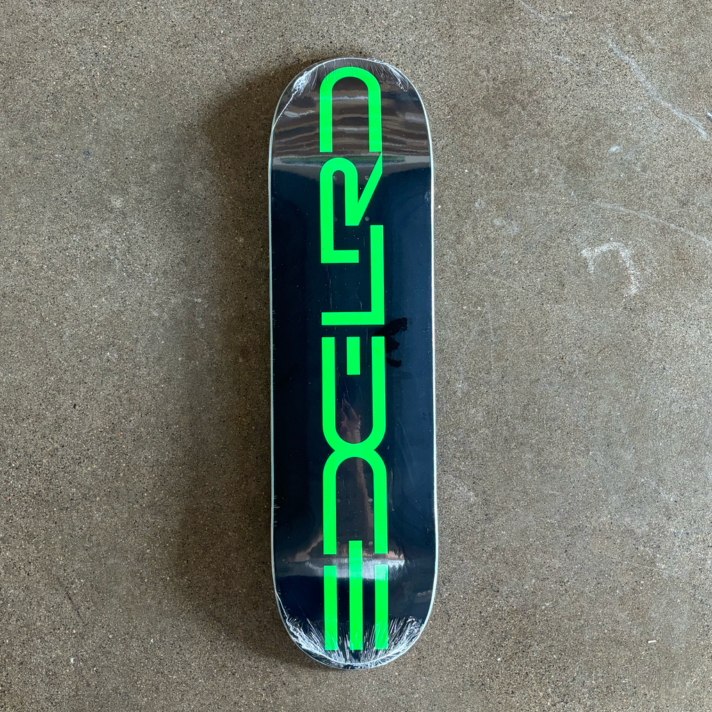 Full image of deck. Black background with green EDLRD font