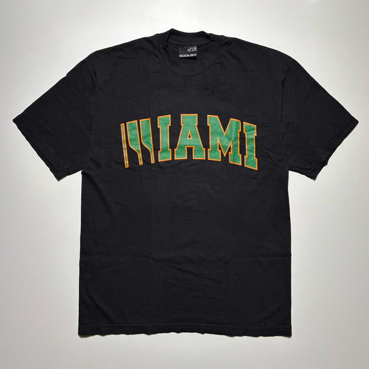 Full image of black tee with Miami printed on front