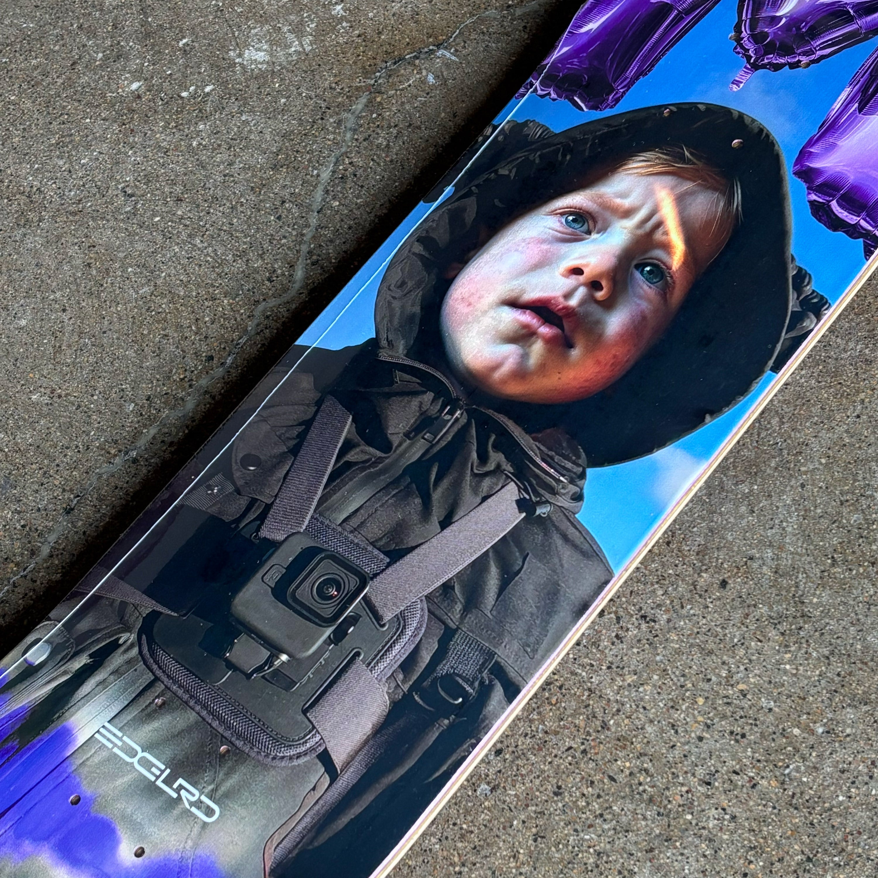 Close detail of AI generated image of pro as a baby.