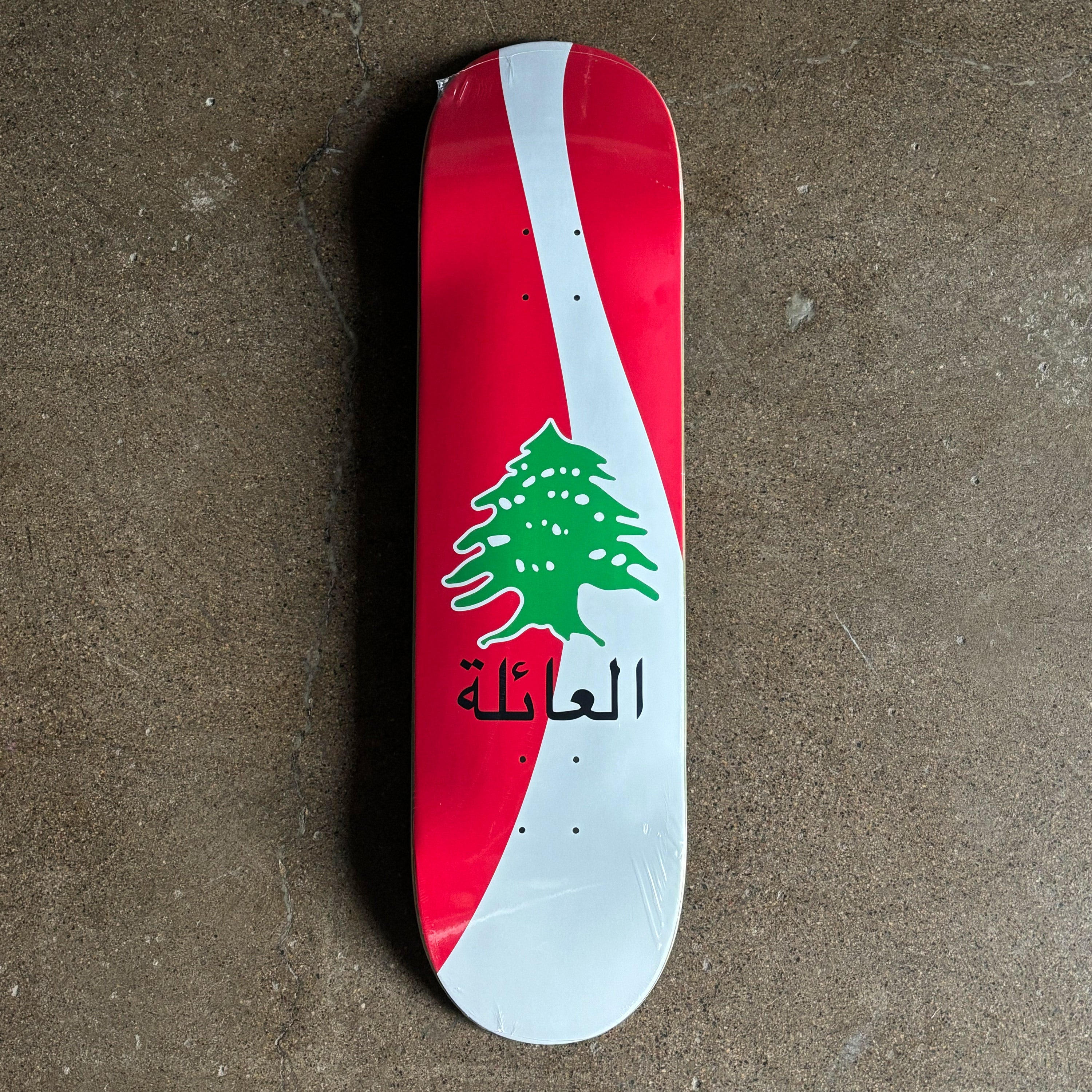 Full image of deck with cedar tree art