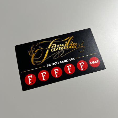 Familia 95$ punch card with 6 passes.