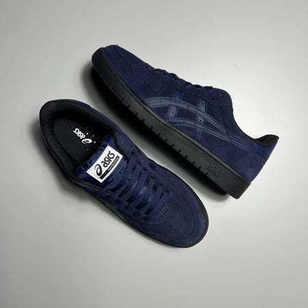 ASICS JAPAN PRO SHOE IN PEACOAT SUEDE WITH NAVY LOGO AND BLACK SOLE