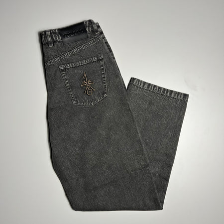 GX1000 BAGGY PANT CHARCOAL DISTRESSED DENIM