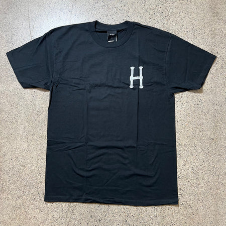 HUF X BRONZE 56K BLACK TEE WITH H LOGO DESIGNED FROM HARDWARE