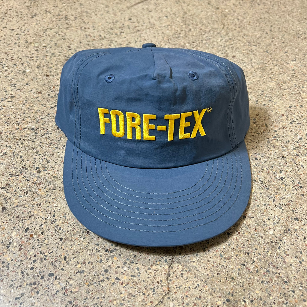 SLATE BLUE SNAPBACK HAT WITH YELLOW EMBROIDERED 