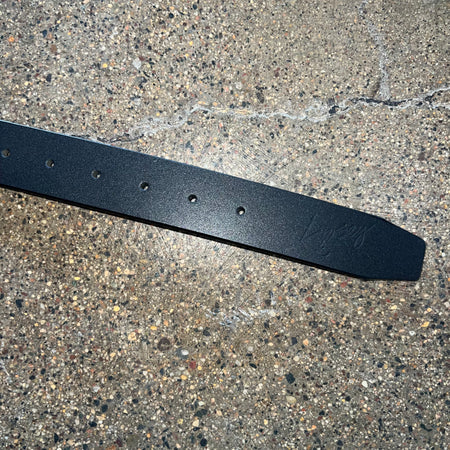 LOOSEY BLACK LEATHER BELT WITH LOOSEY LOGO EMBOSSED