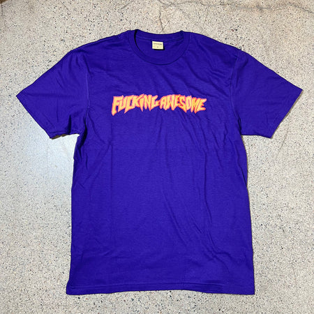 PURPLE FUCKING AWESOME STAMP LOGO TEE 