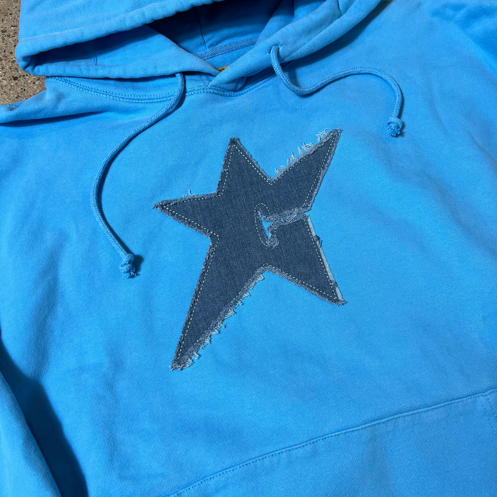 CLOSE UP CARPET DENIM C STAR BLUE HOODIE