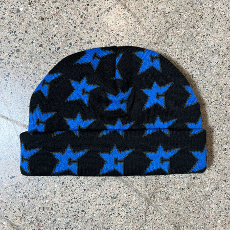 CARPET C STAR AOP BLACK AND BLUE BEANIE