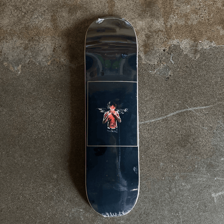 SKATEBOARD DECK WITH KADER PAINTED ARTWORK 