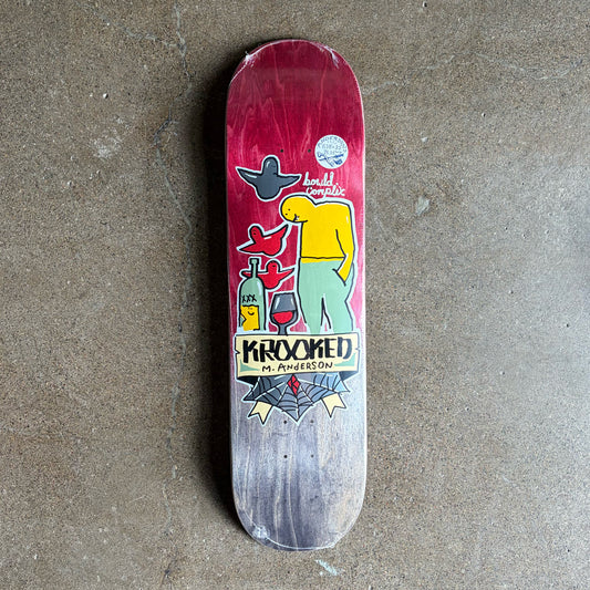 Full image of Krooked Skateboard Mike Anderson deck.
