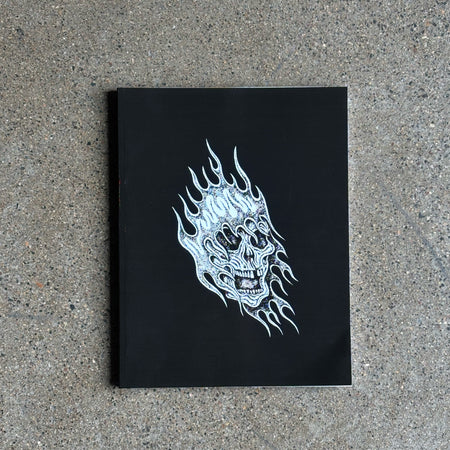 Full image of front cover. Gloss black with art centered. 