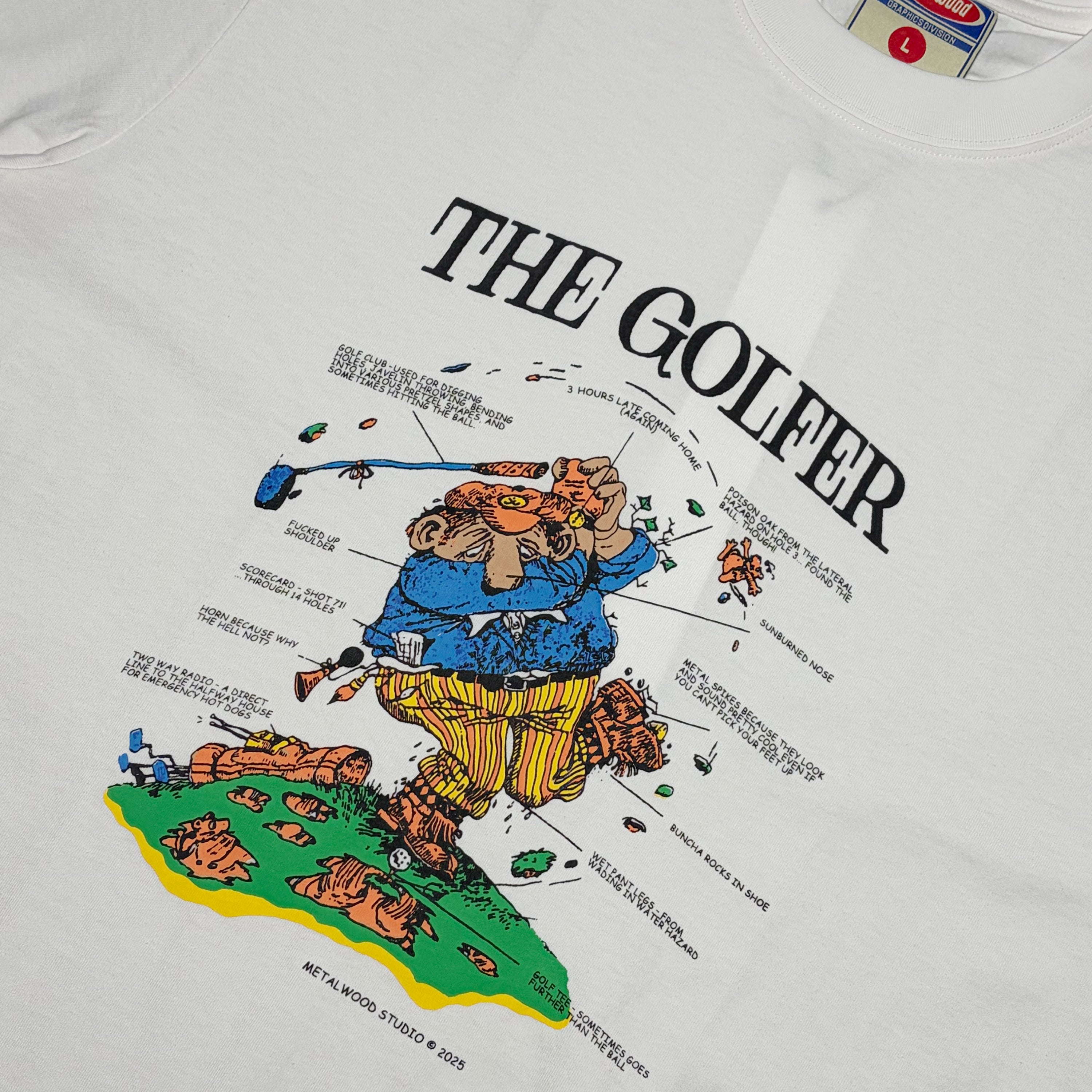 Close detail of art on chest.