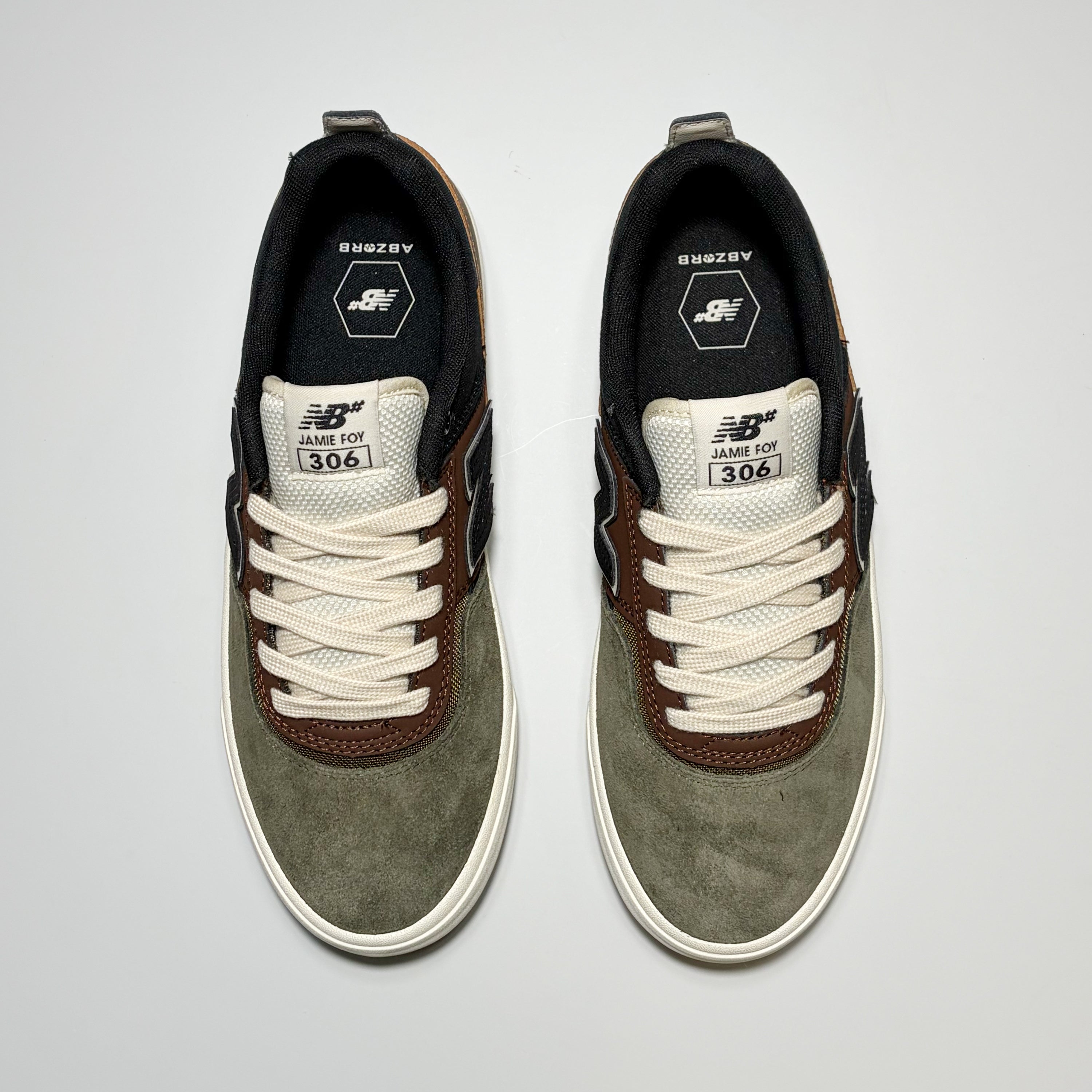 Toe down view, New Balance Numeric Jamie Foy NM306 Shoes. Abzorb footbed.