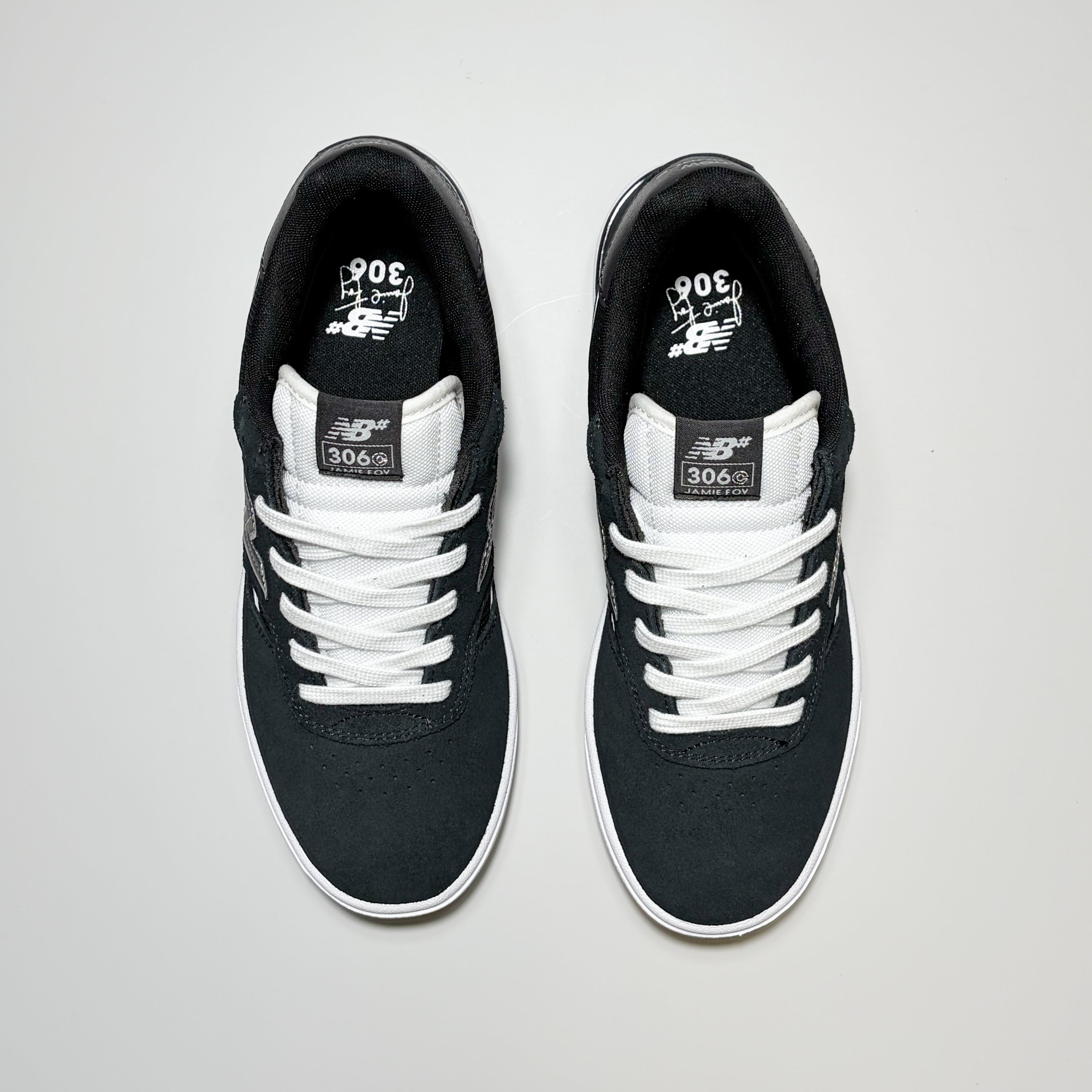 Toe down view, New Balance Numeric Jamie Foy NM306 shoes.