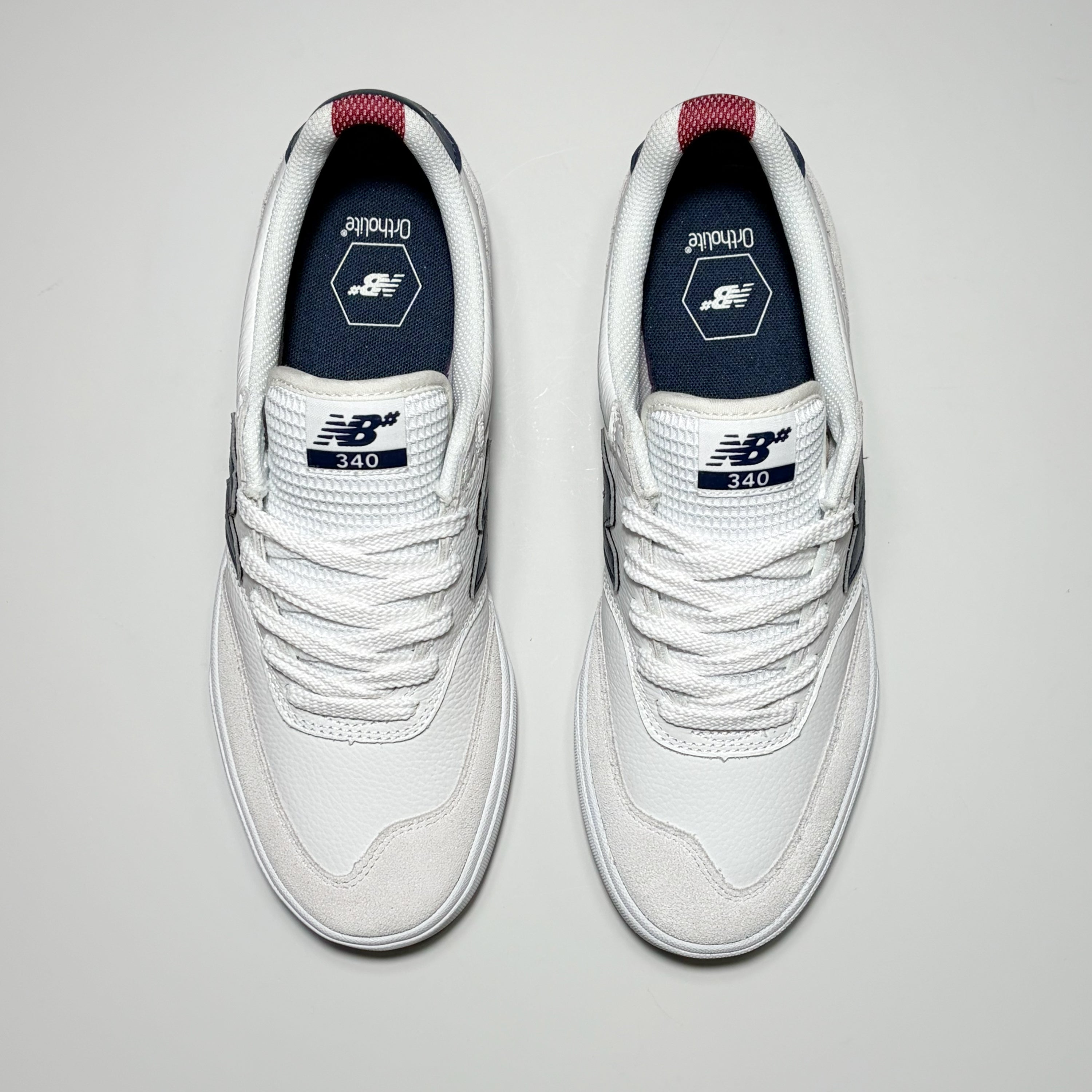 Toe down view, pair of Numeric 340 shoes. 