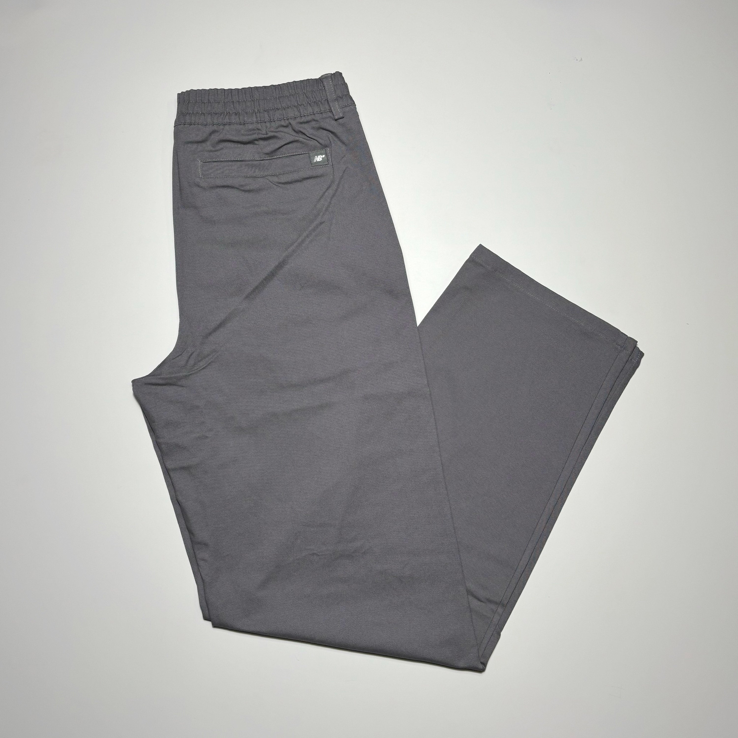Folded castlerock grey twill pant.