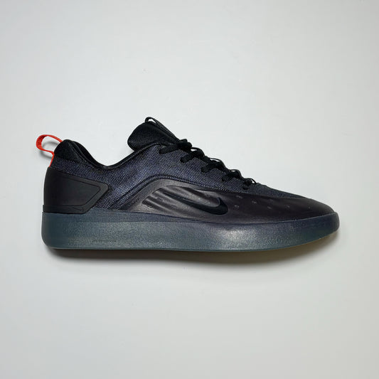 Right side image, Nike SB Nyjah 4 sneakers in cool grey/black. 