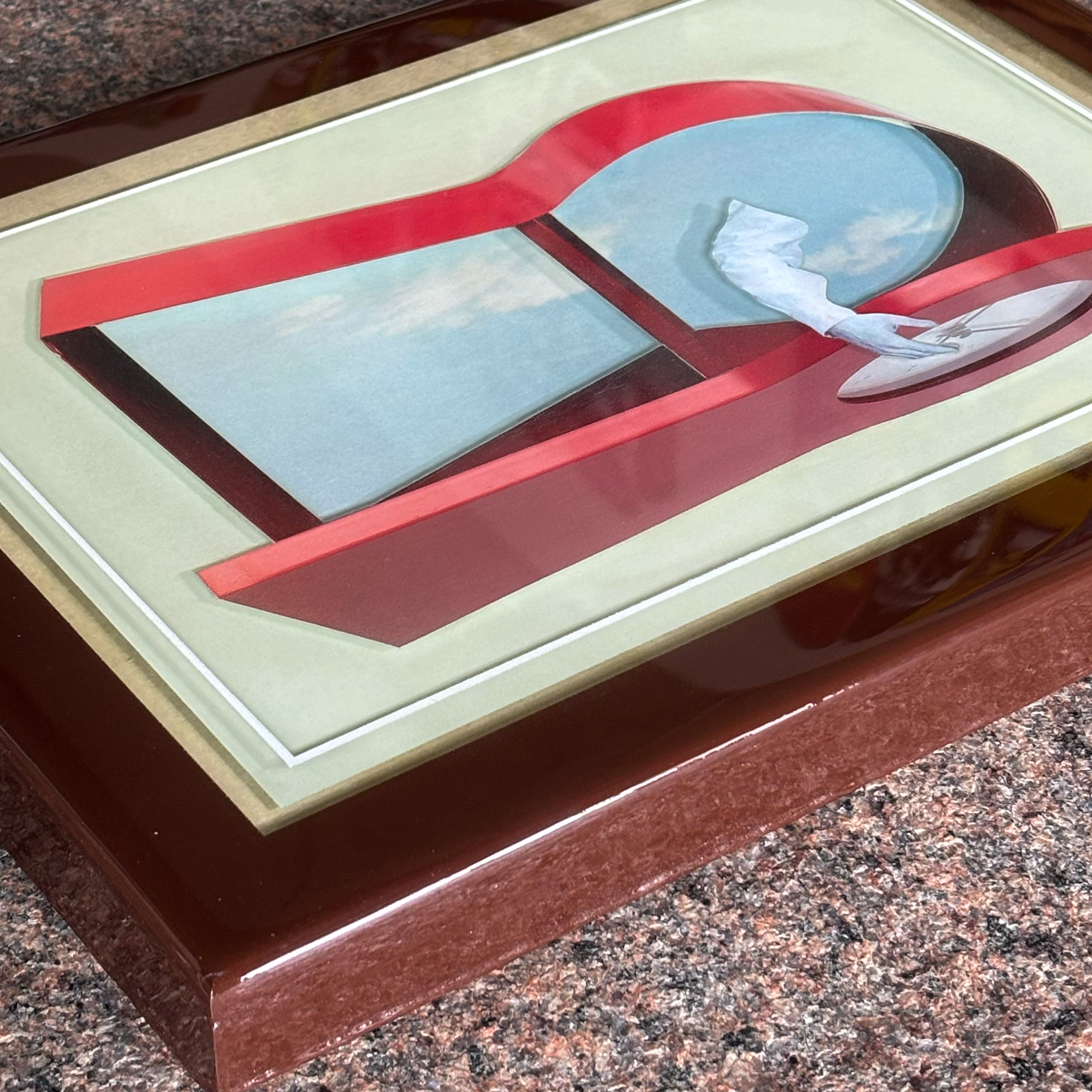 Side detail of custom epoxy resin frame.