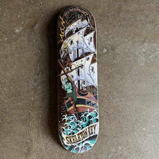 Full image of deck. Pirate ship art across top to bottom.