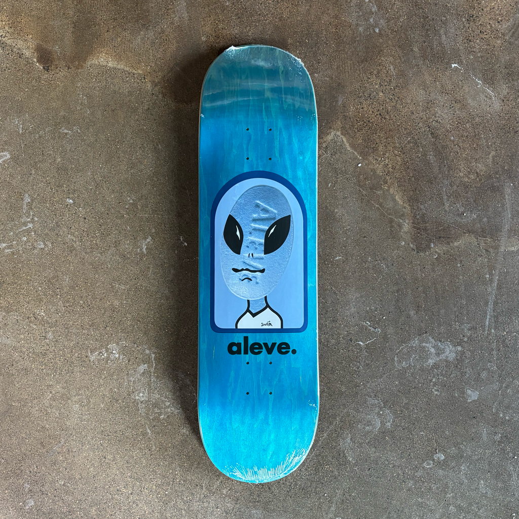 Full image of deck. Assorted veneer background with alien art and 