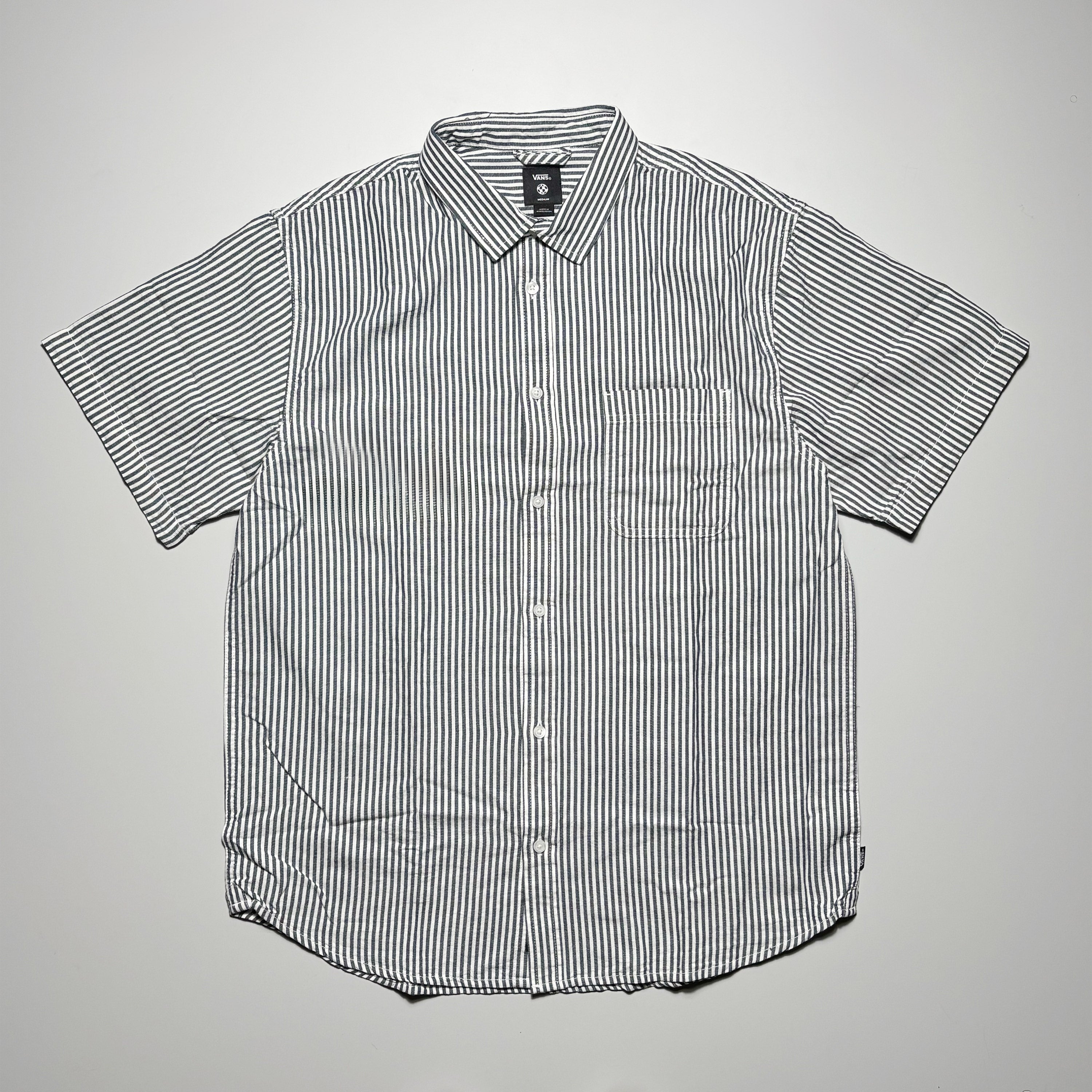 Full image of striped woven shirt.