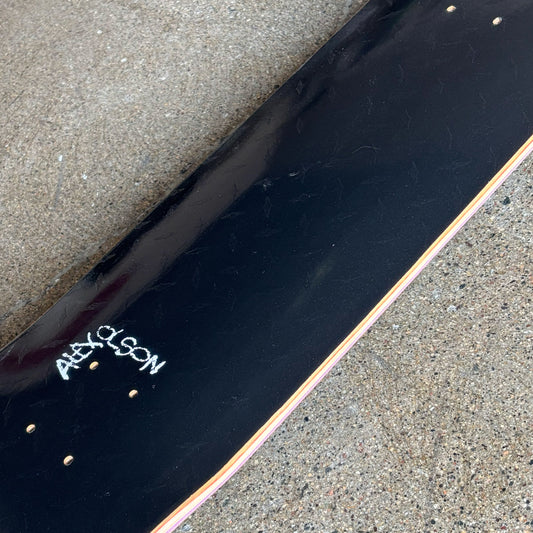 Close detail of Alex Olson font.