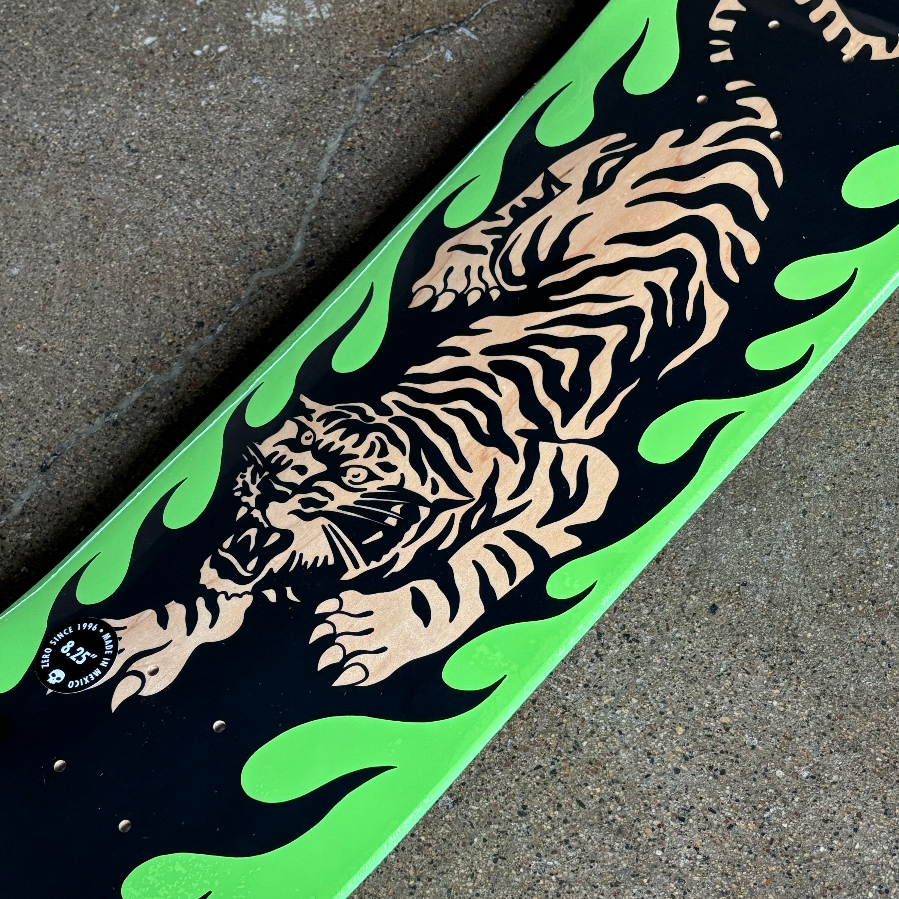 Close detail of tiger art