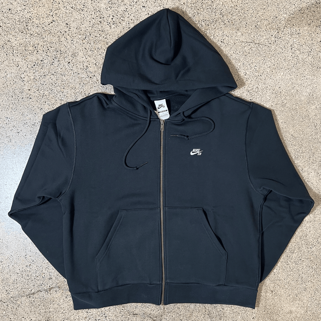 NIKE SB ZIP UP FLEECE HOODIE IN BLACK COLOR