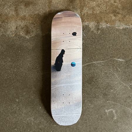 SKATEBOARD DECK WITH PHOTOGRAPH ARTWORK OF GIRL WITH BASKETBALL